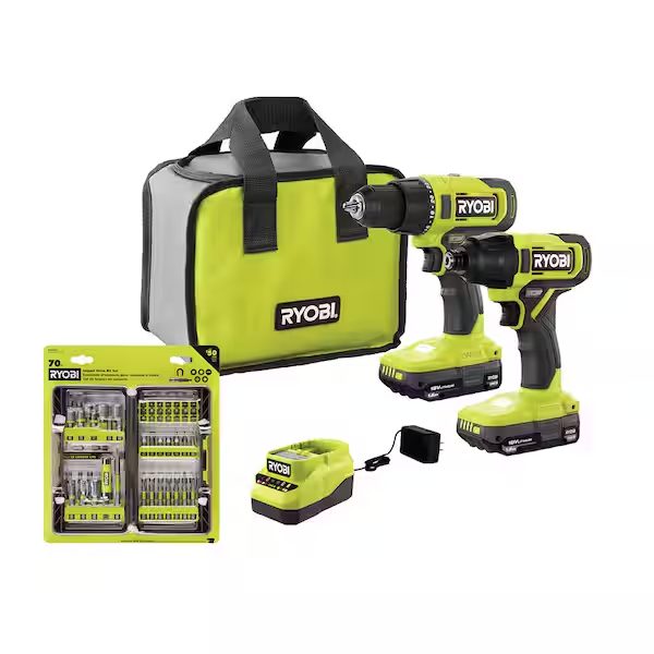 Ryobi ONE+ 18V Drill & Impact Driver Kit